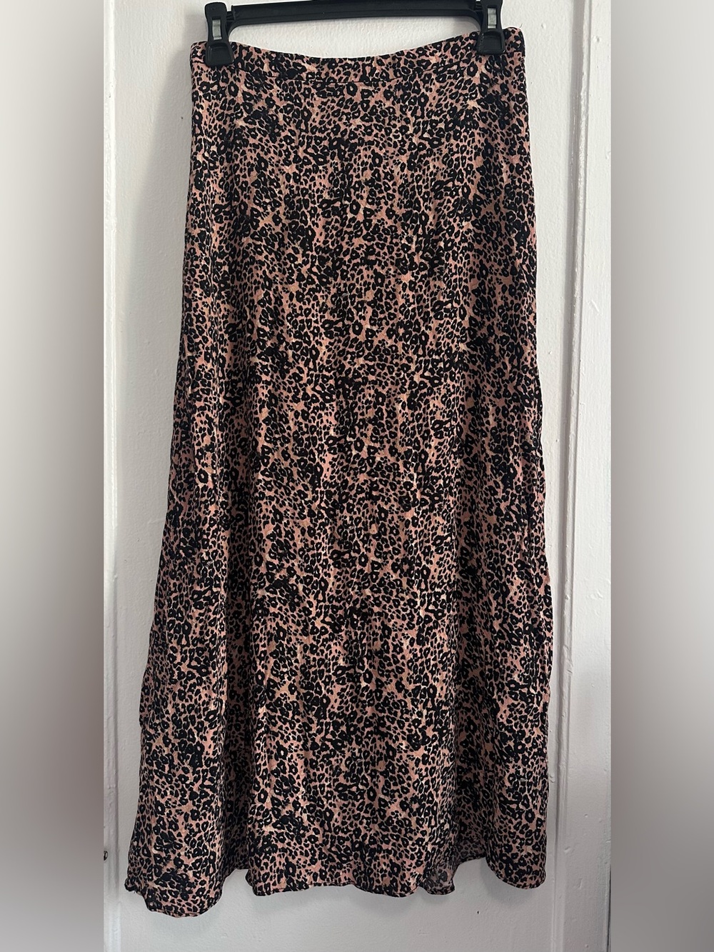 Wilfred Brown and Black Leopard-Print A-Line Skirt